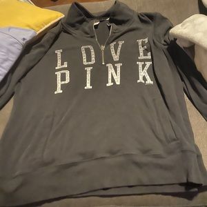 Pink sweater zip up hoodie
